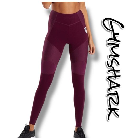 Gymshark Pants - Gymshark True Texture Dark Ruby Mid Rise Leggings Full Length Women’s Size Small